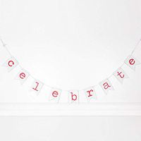 60" X 5" X .25" Wood Swag (Celebrate), White/Red – 70511