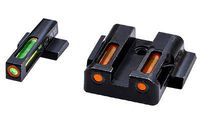 HiViz Litewave H3 Sight Tritium LitePipe Day/Night for M&P Fullsize & Compact in All Calibers, Green/Orange litepipes w/Orange Front Ring, Green/Orange litepipes w/Orange Front Ring