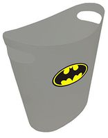 New! 2 Gallon Slim Style Wastebasket in a Grey Plastic Finish That Features Your Choice of a Novelty Theme Logo and a Free Trash Can Liner! (Batman)