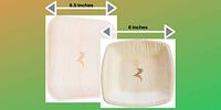 Ridyaa Palm Leaf Plates(9.5" Square Plate+6"Square Plate 100 Count)–Natural,Biodegradable,Disposable,Eco friendly Dinnerware–Upscale and affordable;Use for any occasion– 100% Compostable