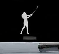 Lady golfer Vinyl Decal Sticker (SILVER)