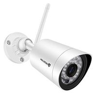 Dericam 1080P Wireless Outdoor Security Camera with Crystal Glass 3MP HD Lens, Full HD 1080P@30FPS, External Memory Card Slot Available, B2A, White