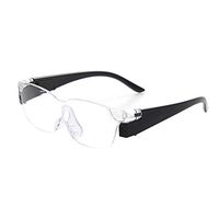OuShiun LED Magnifier Eyewear Big Zoom Vision Eyeglasses 160% Magnification to See More and Better Magnifying Glasses 2pcs (Black 2pcs, 1.6X)