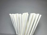 200 Count Giant Wrapped 8mm Paper Straw - White - 8" / 8mm