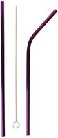 LETOOR Drinking FDA Approved Straws Reusable,8.5" x 0.24" for 20oz Tumblers Rumblers, 8.5 inch, Purple