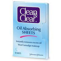 Clean & Clear Instant Oil-Absorbing Sheets, 50-Count Packages (Pack of 4)