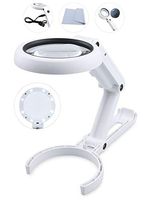 Magnifying Glass with Lights,Adjustable Standing Base,Portable Handheld,[3.5X+10X] Dual Magnification Lens,Magnifier Glass for Reading Jewelry Craft and Computer Repair