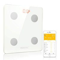 Adoric Bluetooth Body Fat Scale Smart Digital Scale with Free APP for Android and iOS, Tempered Glass Surface, Auto On/Off, Body Composition Monitor Measures Weight