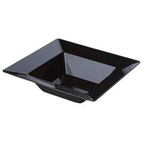 BalsaCircle 40 pcs 5 oz Black Plastic Square Bowls - Disposable Wedding Party Catering Tableware