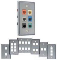 Allen Tel Products ATBKF-VT Single Gang, 1 Port Versatap Faceplate, Stainless Steel