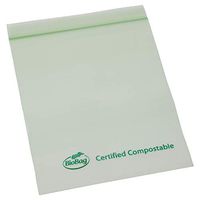 7" X 8.7" X 1.8 Mil Quart Size Green Certified Compostable Plastic Resealable Food Storage Ziplock Bags (240 Bags Packed 20 Bags/Box, 12 Boxes/Case)