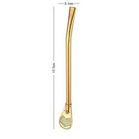 Fan-Ling Portable Reusable Stainless Steel Drinking Mate Straw,Filter Spoon, Multicolour, Kitchen Gadgets,Easy to use, Eco-Friendly,Perfect for Drinking Cold Bevarage, Coffee (E)