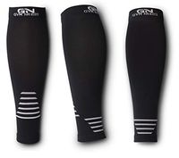 Gym Needs Calf Compression Sleeve - Best Leg Support for Men & Women Running, Shin Splints, Pregnancy, Nurses, Travel, Pain Relief Recovery (Black & Gray (1 Pair), L/XL (14in - 19in Calf))