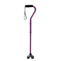 KingGear Adjustable Cane for Men & Women - Lightweight & Sturdy Offset Walking Stick - w/Additional Big Tip - Mobility Aid for Elderly, Seniors & Handicap (Purple)
