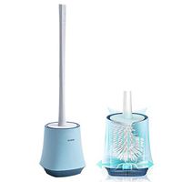Toilet Brush and Holder Set with Soft Bristle, Siliconel Bathroom Toilet Bowl Brush Set, No Scratch Toilet Cleaning Brush Kit(Upgraded)