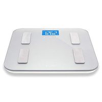 Digital Body Fat Weight Scale by Greatergoods, Accurate Health Metrics, Body Composition & Weight Measurements, Glass Top, with Large Backlit Display (Silver)