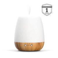 Mona Essential Oil Diffuser 180ML handmade Glass&Bamboo Aromatherapy Humidifier with adjustable mist mode&night light, waterless auto shut-off and timing set, silent fan. ZEIGGA LAB