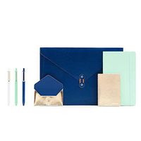 Poppin Present Yourself Interview Portfolio Collection, Navy and Gold