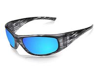 ICICLES Agent Blue Mirror Lens Sunglasses with Liquid Black Frame Color