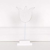 5" X 10" X .5" Wood Cutout on Base (Tulip), White – 30156