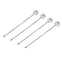 4pcs Stainless Steel Skeleton Cocktail Pick Set Fruit Stick Martini Picks
