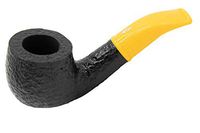 Savinelli Mini 601 Yellow Rustic Tobacco Pipe - Bent Billiard