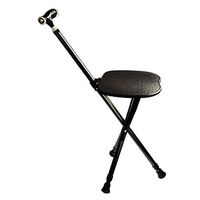 Stool Walker Crutches Aluminum Black Handle Light Retractable Adjustable Slip Three Feet Old Man Cane MUMUJIN