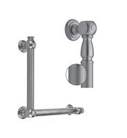 Jaclo G21-16H-24W-RH-PCH Straight Reeded with Finials Grab Bar, Satin Brass