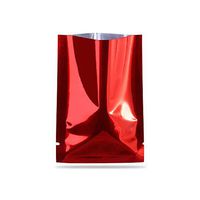 100Pcs Glossy Metallic Mylar Foil Open Top Sealable Bags For Cosmetic Mask Samples Pack Flat Bottom Aluminum Foil Vacuum Pouch Food Grade Storage Bag (Red, 10x15cm (3.94"x5.91"))