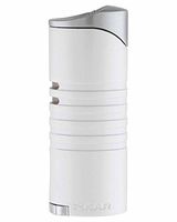 Xikar Ellipse III Triple Flame Lighter, Jet Flame, Piezo Ignition, Protective Lid, Ribbed One Piece Body, Pearl White