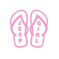 CCI Jeep Girl Flip Flops Decal Vinyl Sticker|Cars Trucks Vans Walls Laptop| Pink |5.5 x 5.5 in|CCI1580