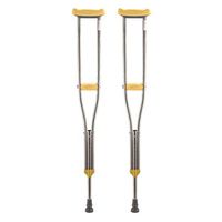 Glumlly Double Crutches, Stainless Steel Underarm Height Adjustable Old Man's Non-Slip Cane, Suitable for Medical Fracture Recovery Adjustment and People with Reduced Mobility,Medium