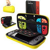 Orzly Carry Case Compatible with Nintendo Switch - NEON Yellow Protective Hard Portable Travel Carry Case Shell Pouch for Nintendo Switch Console & Accessories