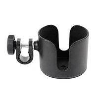 Adjustable Cup Holder - Black - for Any Kind of Strollers, Walkers, Wheelchairs, Rollator & Knee Scooters Universal Drinking Cup Holder, Bottle Holder, by Tulimed