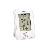 Indoor Digital Temperature Humidity Monitor, Accurate Hygrometer Room Thermometer Gauge with Alarm Clock Easy to Read, LCD Display for Home Bedroom Office Bar Comfort