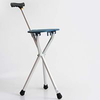 FISHD Elderly Crutches Stool 3 Legs Crutch Seat 1.5mm Aluminum Alloy Tube Massage Cushion Non-Slip Foot pad Convenient for The Elderly,Easy to Carry