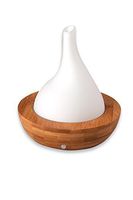 Zennery Bamboo Ultrasonic Aroma Diffuser - Pear Shaped White Glass