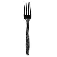 SOLO Cup Company Guildware Heavyweight Plastic Forks, Black - Includes 1000 per case.