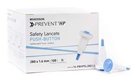 McKesson Prevent Lancet Push Button 28 Gauge 1.6 mm Depth 1 Box(s), 100 /Box