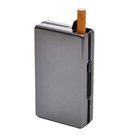 Cigarette Case Automatic Ejection Metal Cigar Hard Box Holder for 10 Cigarettes (Gray)