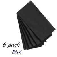 M'Sung Egyptian Cotton 600-Thread-Count 6-Piece Dinner Napkins 20" x 20" Color Black Solid (Set Contains Half Dozen Napkins)