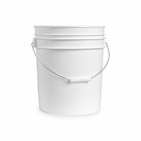 5 Gallon White Plastic Bucket Only - Durable 90 Mil All Purpose Pail - Food Grade Buckets NO LIDS Included - Contains No BPA Plastic - Recyclable - 10 Pack Buckets ONLY