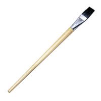 Charles Leonard Flat Tip Easel Paint Brushes with Long Handle, 1 Inch, Natural Handles and Black Bristles, 12-Pack (73599)
