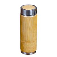 ZHENQ Creative Thermos Stainless Steel Water Storage Cup Water Coffee Drink Cup Vacuum Bottle Bamboo Travel Gifts, Goods Practical and Durable (Color : B)