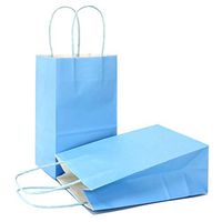 AZOWA Gift Bags Mini Small Kraft Paper Bags with Handles (4 x 2.4 x 6 in, Light Blue, 25 Pcs)
