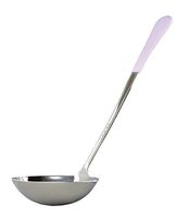 6 oz. (3/4 Cup), Stainless Steel Ladle, Portion Control Serving Spoon with a Purple Cool-Grip Handle, 12.5" inches Long, Dishwasher Safe Serving Utensils by GET, BSRIM-59-PR