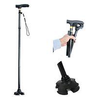 GJNWRQCY Travel Adjustable Folding Canes and Walking Sticks for Men and Women with Led Light Adjusts from 33" to 37"
