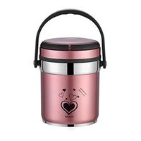 Bowl Bento Box Insulated Lunch Box Portable Vacuum 12 Hours Insulated Lunch Box Super Long Adult Household Male and Female Students Multi-Layer Portable Vacuum Rice Bucket Water Injection Insulation H