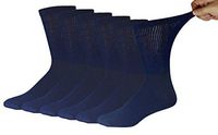 6 Pairs of Small Size Diabetic Neuropathy Crew Socks (9-11, Navy)
