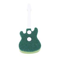 UINKE Creative Guitar Shaped Dishwashing Sponge with Handle Kitchen Bowl Pan Glasses Cleaning Brush,Green